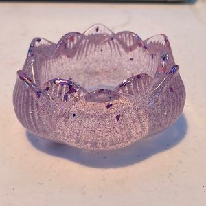 Homemade resin flower shaped container.